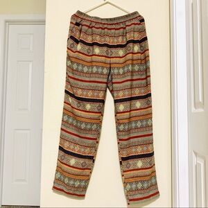 SKIES ARE BLUE Filigree Palazzo boho Pants size L